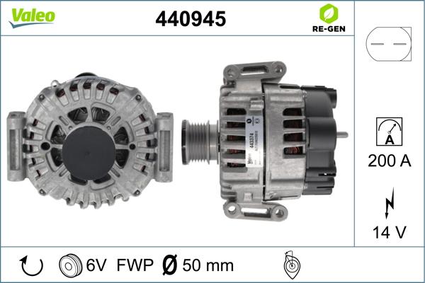 Valeo 440945 - Генератор autocars.com.ua