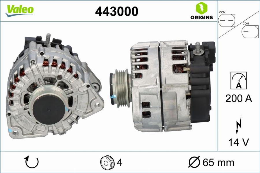 Valeo 443000 - Генератор autocars.com.ua