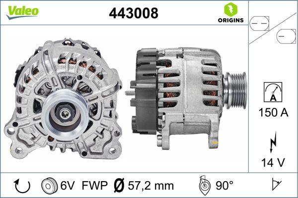 VALEO 443008 - Генератор autocars.com.ua