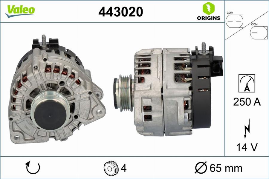 Valeo 443020 - Генератор autocars.com.ua