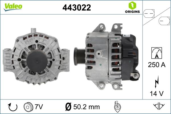 VALEO 443022 - Генератор autocars.com.ua