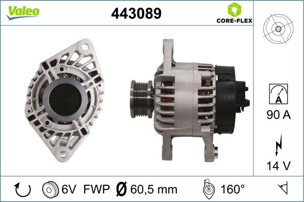 VALEO 443089 - Генератор autocars.com.ua