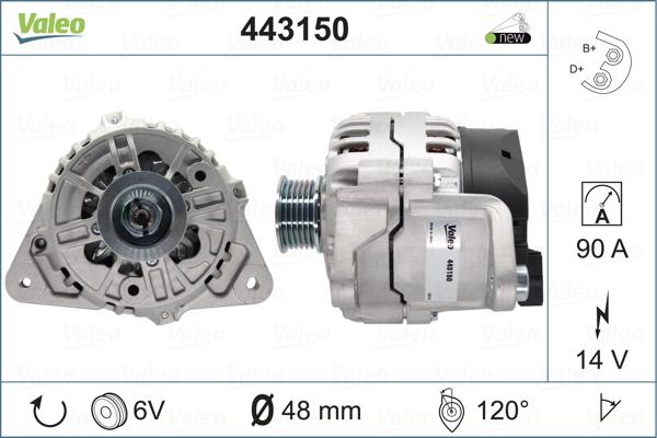 Valeo 443150 - Генератор autocars.com.ua