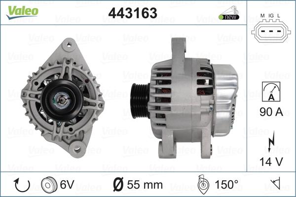 Valeo 443163 - Генератор autocars.com.ua