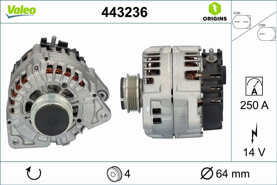 Valeo 443236 - Генератор avtokuzovplus.com.ua