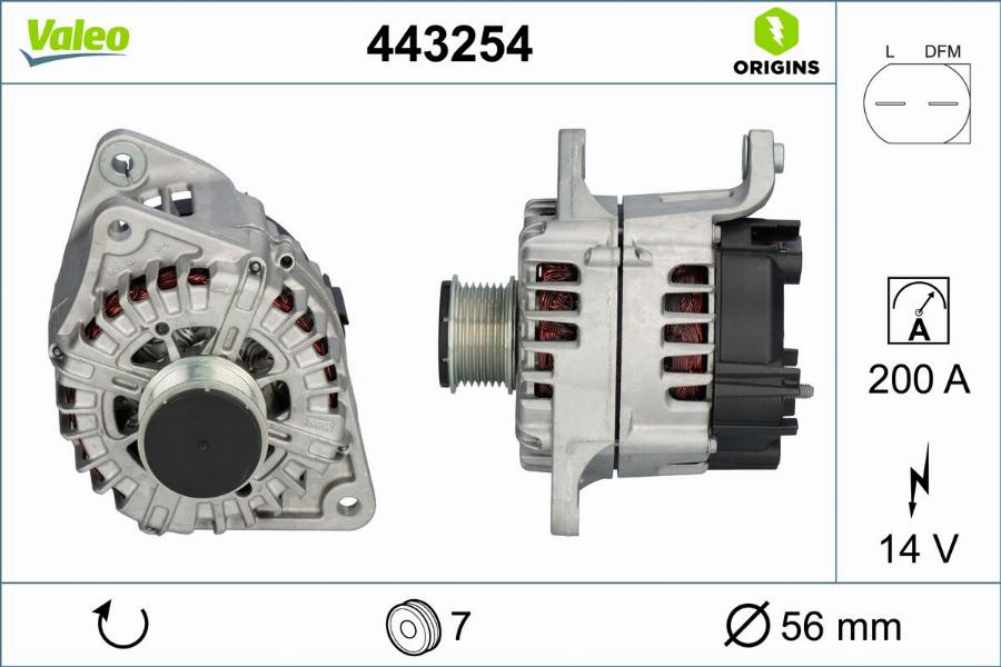 Valeo 443254 - Генератор avtokuzovplus.com.ua