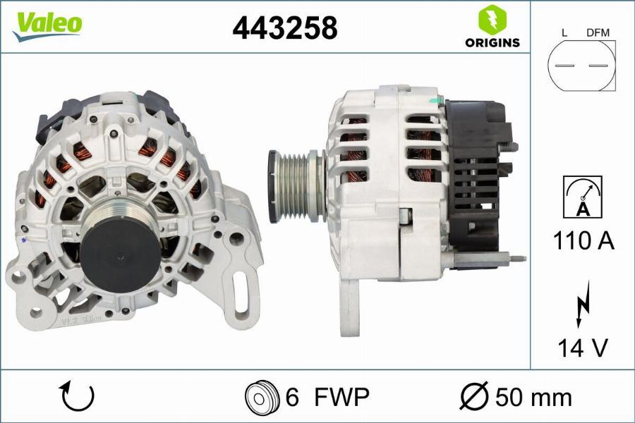 Valeo 443258 - Генератор autodnr.net