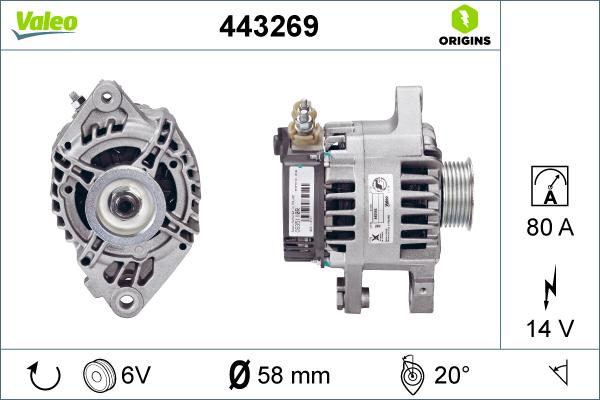 Valeo 443269 - Генератор autocars.com.ua