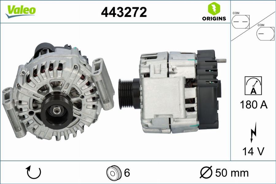 Valeo 443272 - Генератор autocars.com.ua