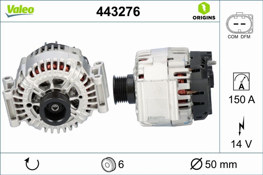 Valeo 443276 - Генератор avtokuzovplus.com.ua