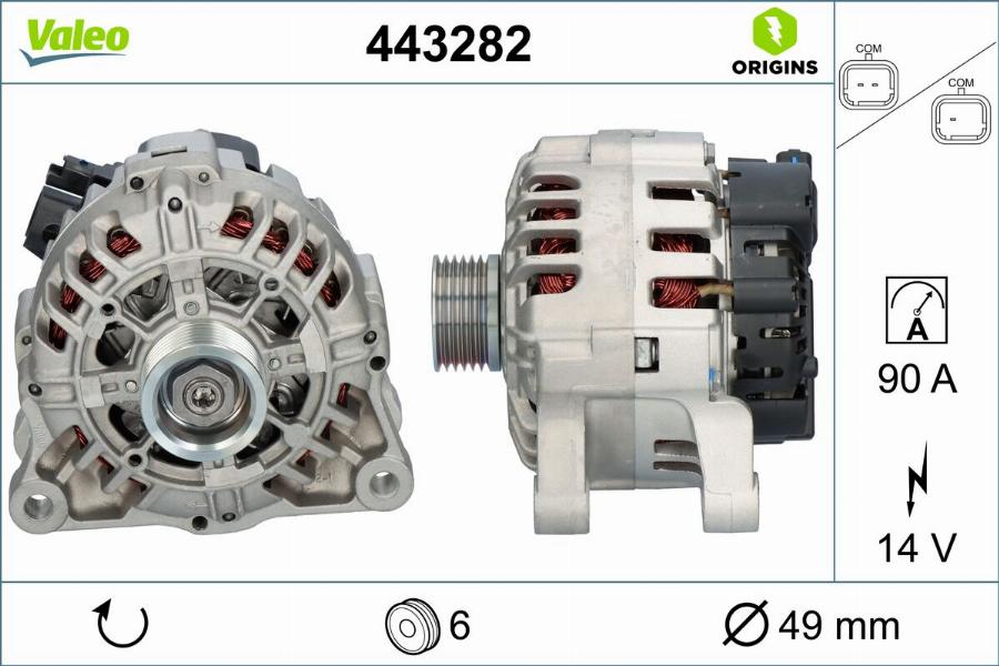 Valeo 443282 - Генератор autocars.com.ua