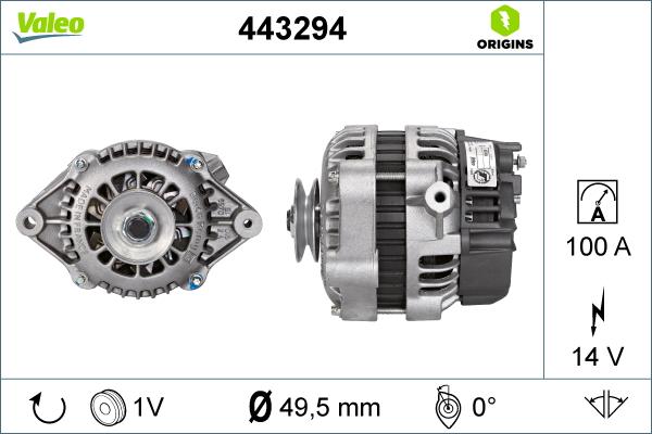 VALEO 443294 - Генератор autocars.com.ua