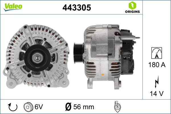 Valeo 443305 - Генератор autocars.com.ua