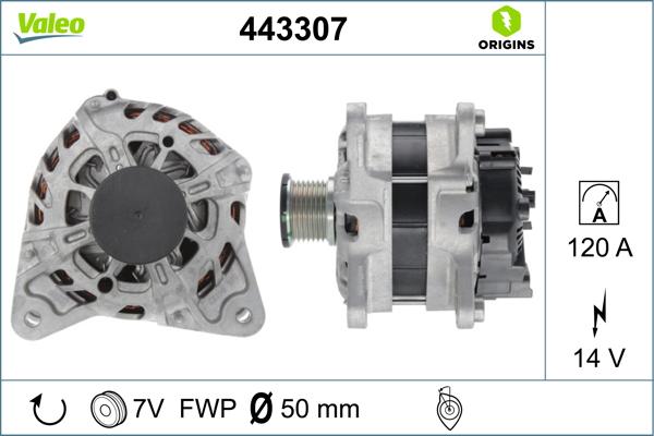VALEO 443307 - Генератор autocars.com.ua