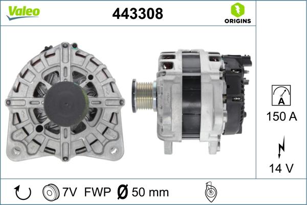 Valeo 443308 - Генератор avtokuzovplus.com.ua