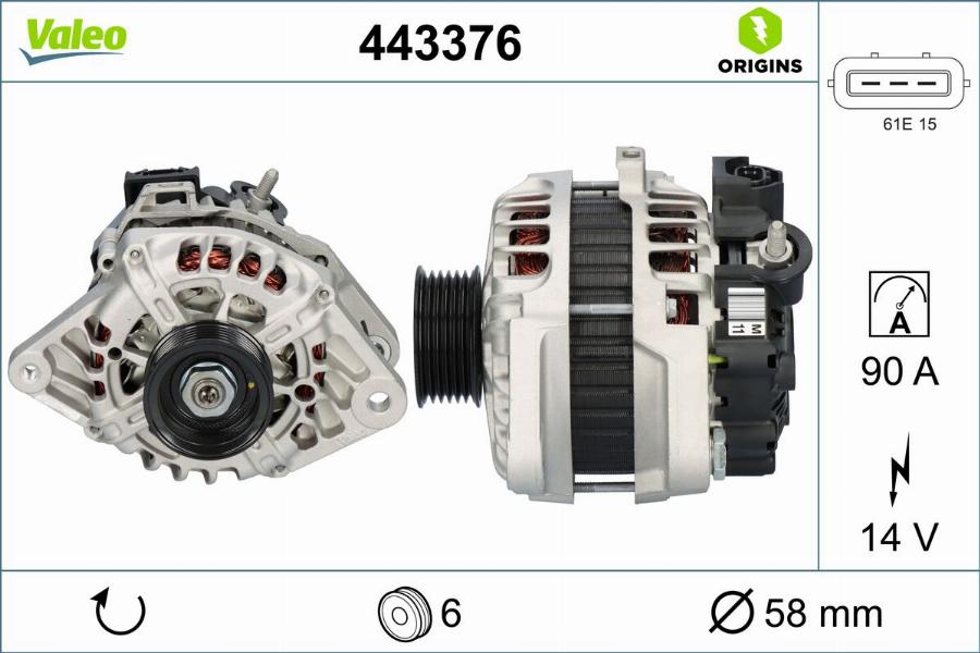 Valeo 443376 - Генератор avtokuzovplus.com.ua