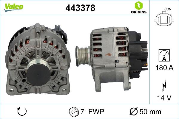 VALEO 443378 - Генератор autocars.com.ua