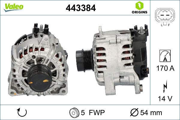 VALEO 443384 - Генератор autocars.com.ua