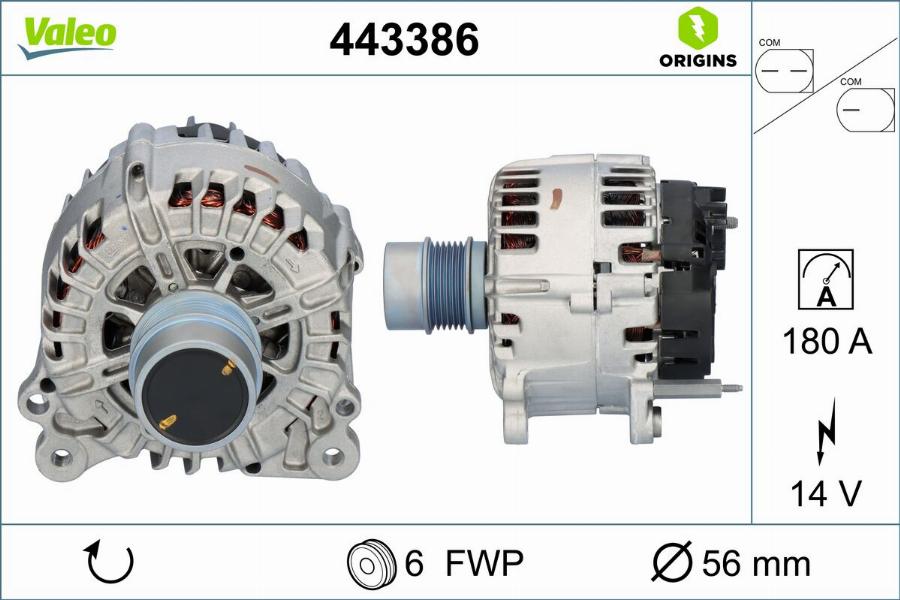 Valeo 443386 - Генератор avtokuzovplus.com.ua