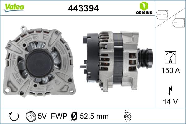 Valeo 443394 - Генератор autocars.com.ua