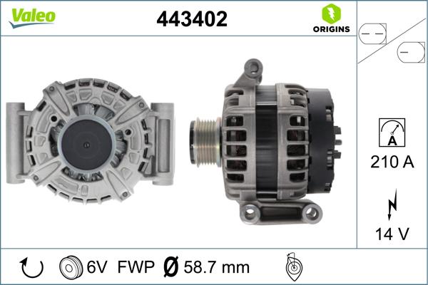 VALEO 443402 - Генератор autocars.com.ua