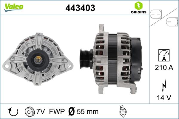 Valeo 443403 - Генератор autocars.com.ua