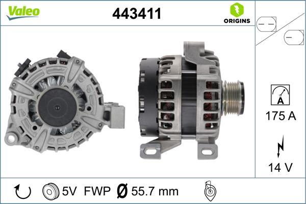 Valeo 443411 - Генератор avtokuzovplus.com.ua