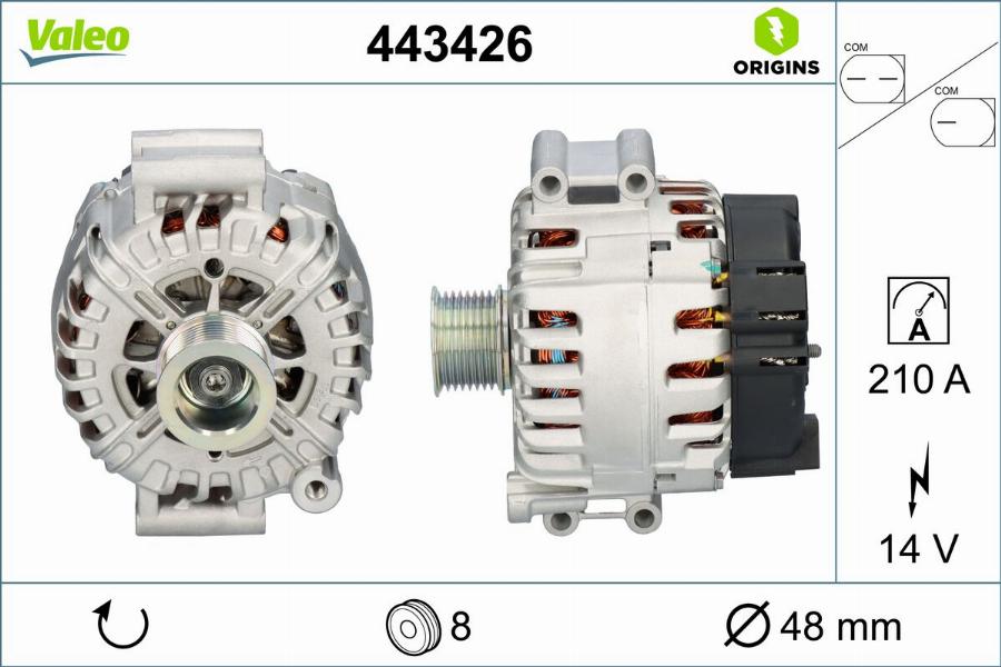 Valeo 443426 - Генератор autocars.com.ua