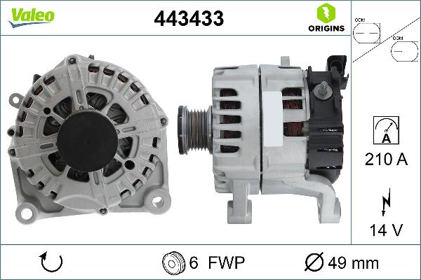 VALEO 443433 - Генератор autocars.com.ua