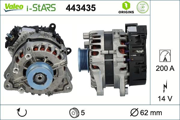 VALEO 443435 - Генератор autocars.com.ua