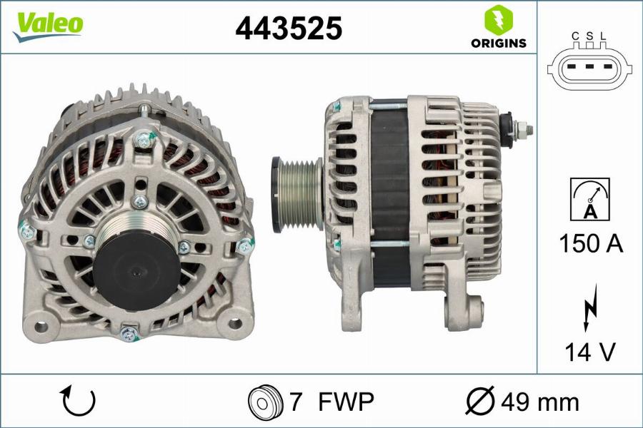 Valeo 443525 - Генератор autodnr.net