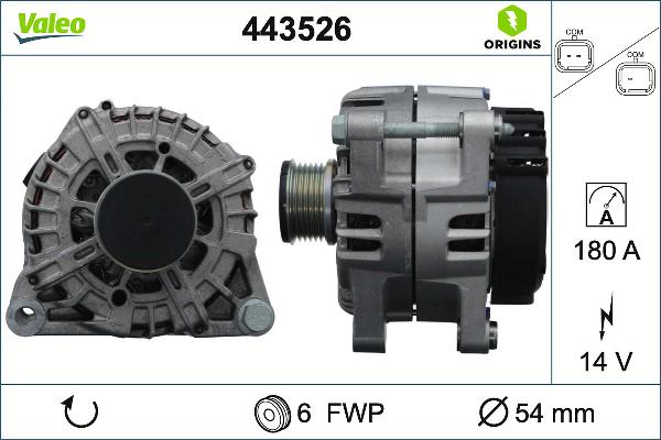 VALEO 443526 - Генератор autocars.com.ua