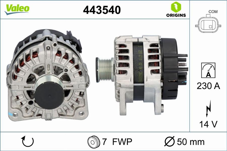 Valeo 443540 - Генератор avtokuzovplus.com.ua