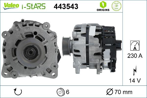 VALEO 443543 - Генератор autocars.com.ua
