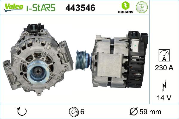 VALEO 443546 - Генератор autocars.com.ua