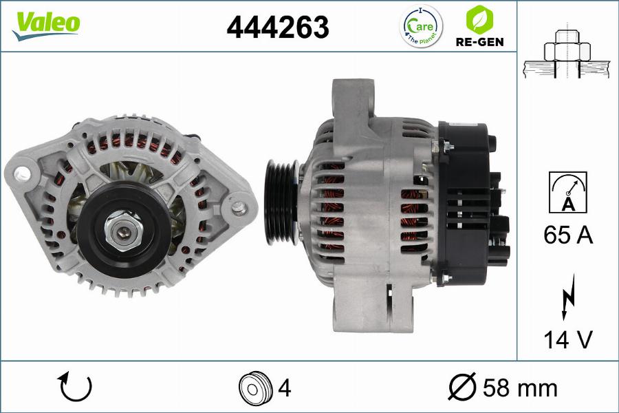 Valeo 444263 - Генератор autocars.com.ua