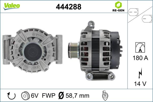 Valeo 444288 - Генератор autocars.com.ua