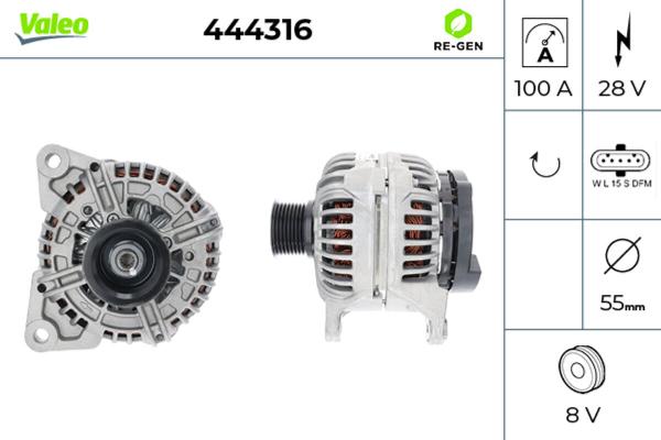 VALEO 444316 - Генератор autocars.com.ua