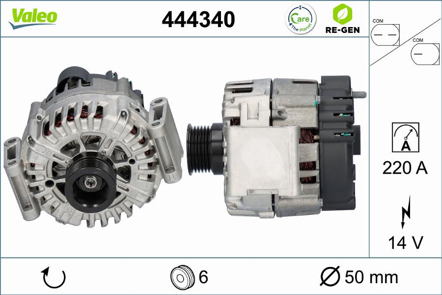 Valeo 444340 - Генератор autocars.com.ua