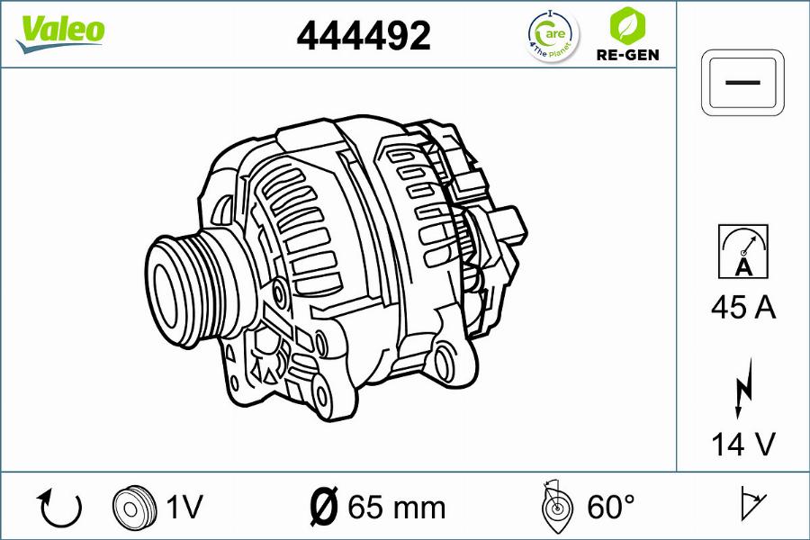 Valeo 444492 - Генератор autocars.com.ua