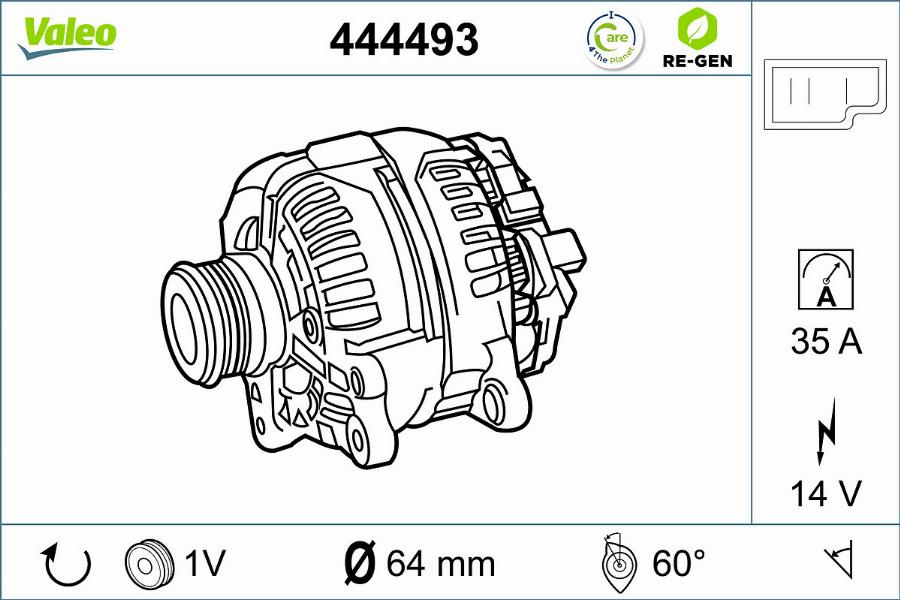 Valeo 444493 - Генератор avtokuzovplus.com.ua