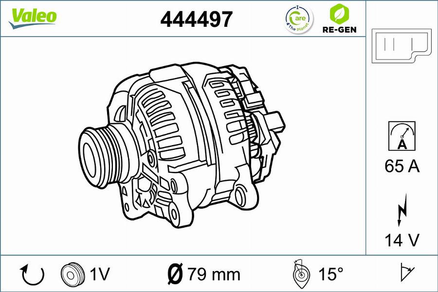 Valeo 444497 - Генератор autocars.com.ua