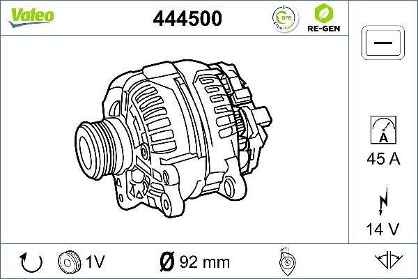 VALEO 444500 - Генератор autocars.com.ua