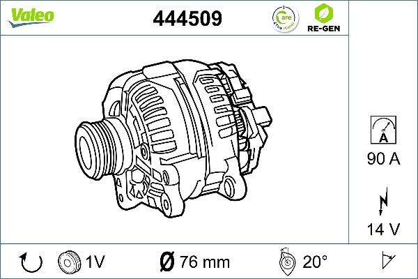 VALEO 444509 - Генератор autocars.com.ua
