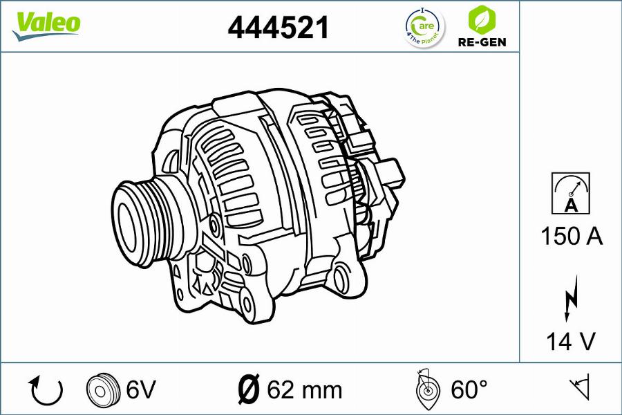 Valeo 444521 - Генератор avtokuzovplus.com.ua