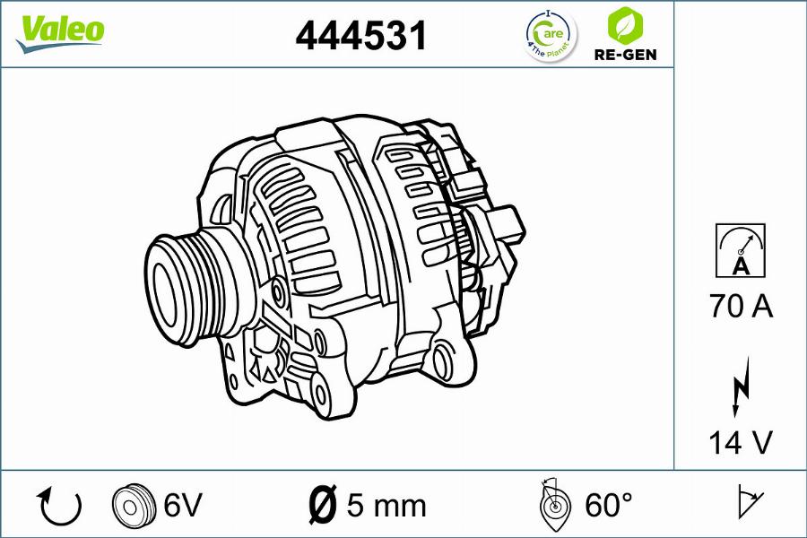 Valeo 444531 - Генератор avtokuzovplus.com.ua