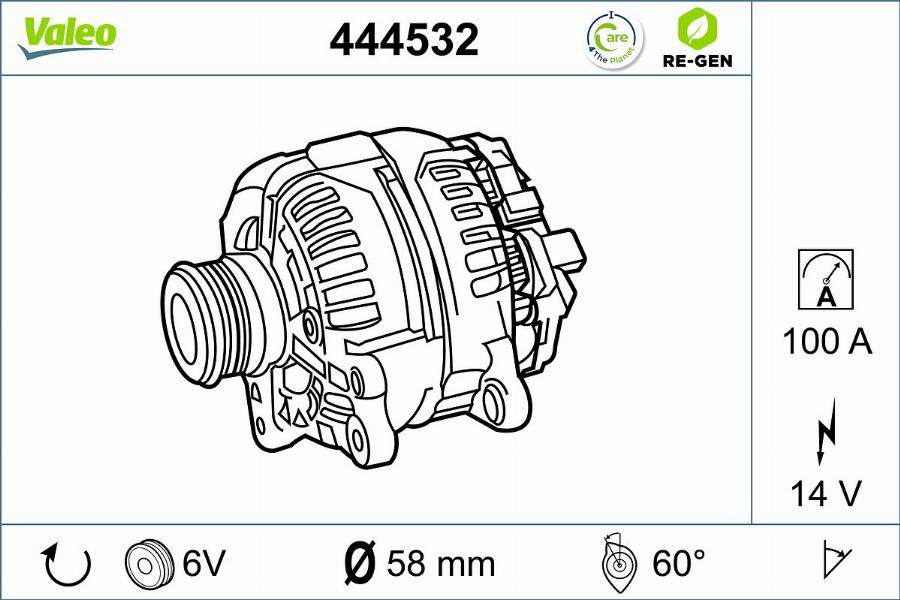 Valeo 444532 - Генератор avtokuzovplus.com.ua