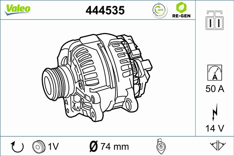 Valeo 444535 - Генератор autocars.com.ua