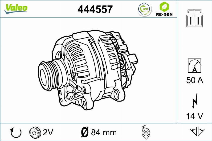 Valeo 444557 - Генератор autocars.com.ua