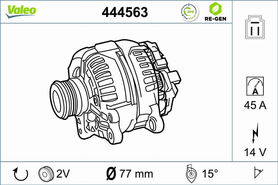 Valeo 444563 - Генератор avtokuzovplus.com.ua